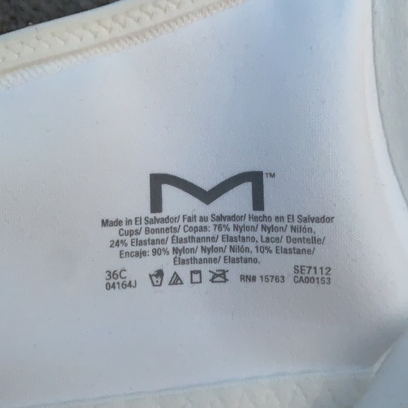 Maidenform Racerback Lace Front-Clasp White Bra Size 36C - Picture 3 of 4
